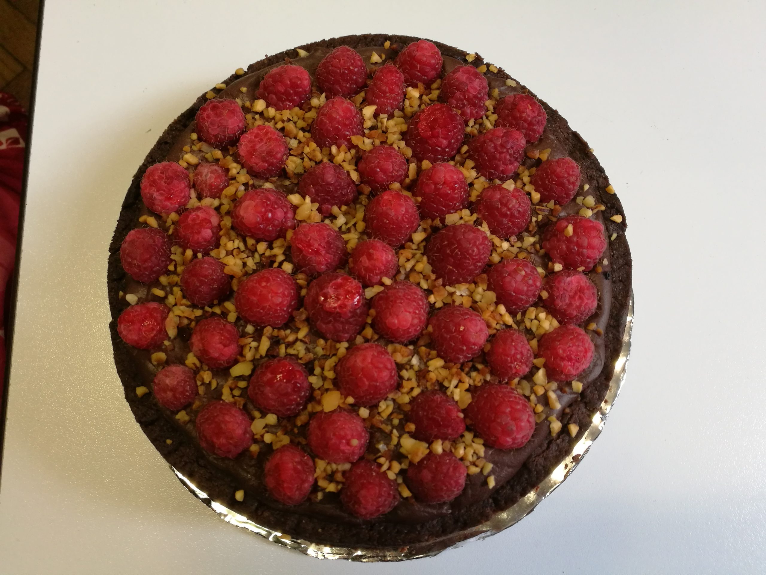 crostata cioccolato e lamponi